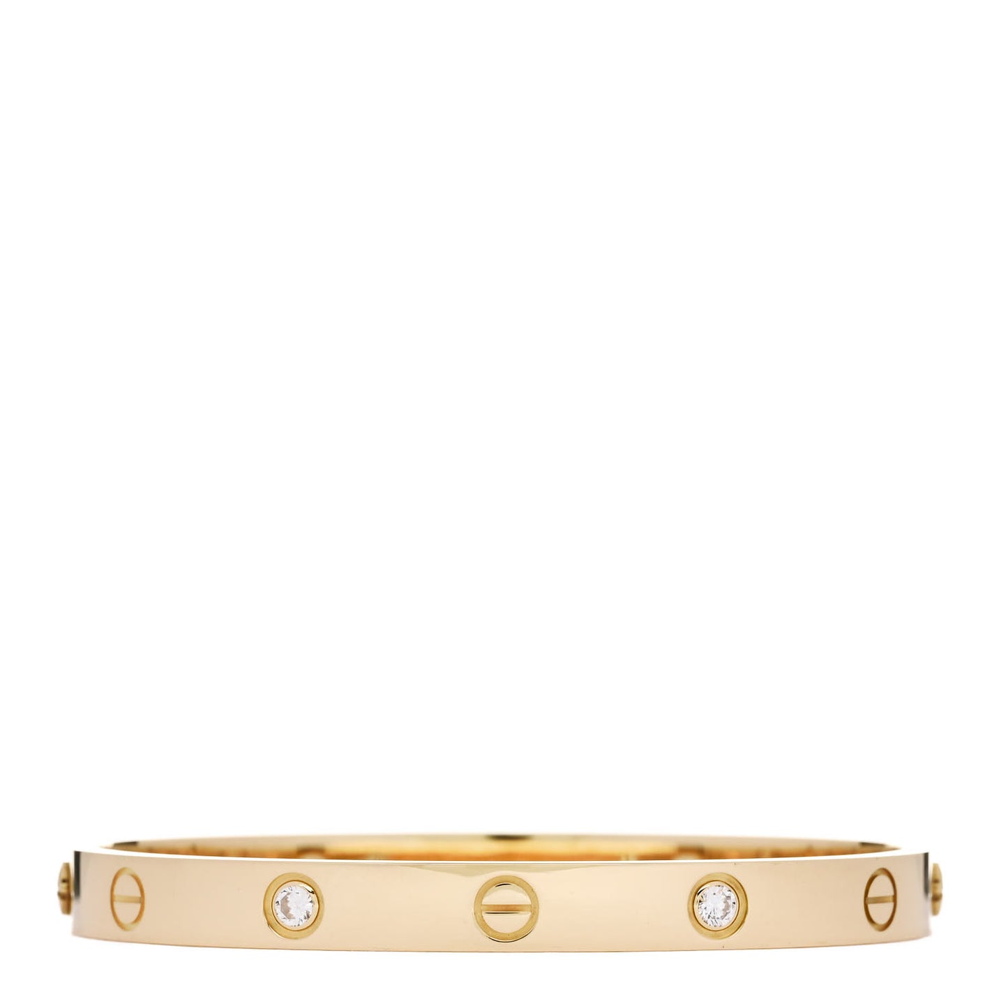 18K Yellow Gold 4 Diamond LOVE Bracelet 17