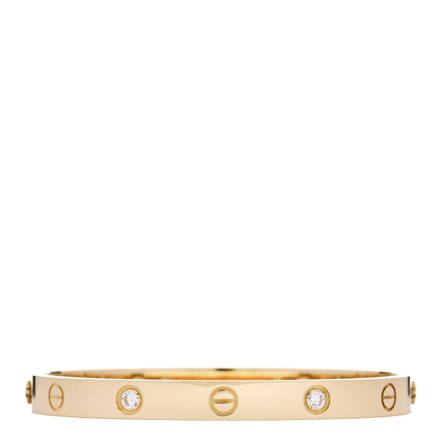Cartier 18K Yellow Gold 4 Diamond LOVE Bracelet 17 1 of 7
