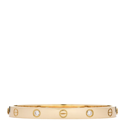 Cartier 18K Yellow Gold 4 Diamond LOVE Bracelet 17 1 of 7