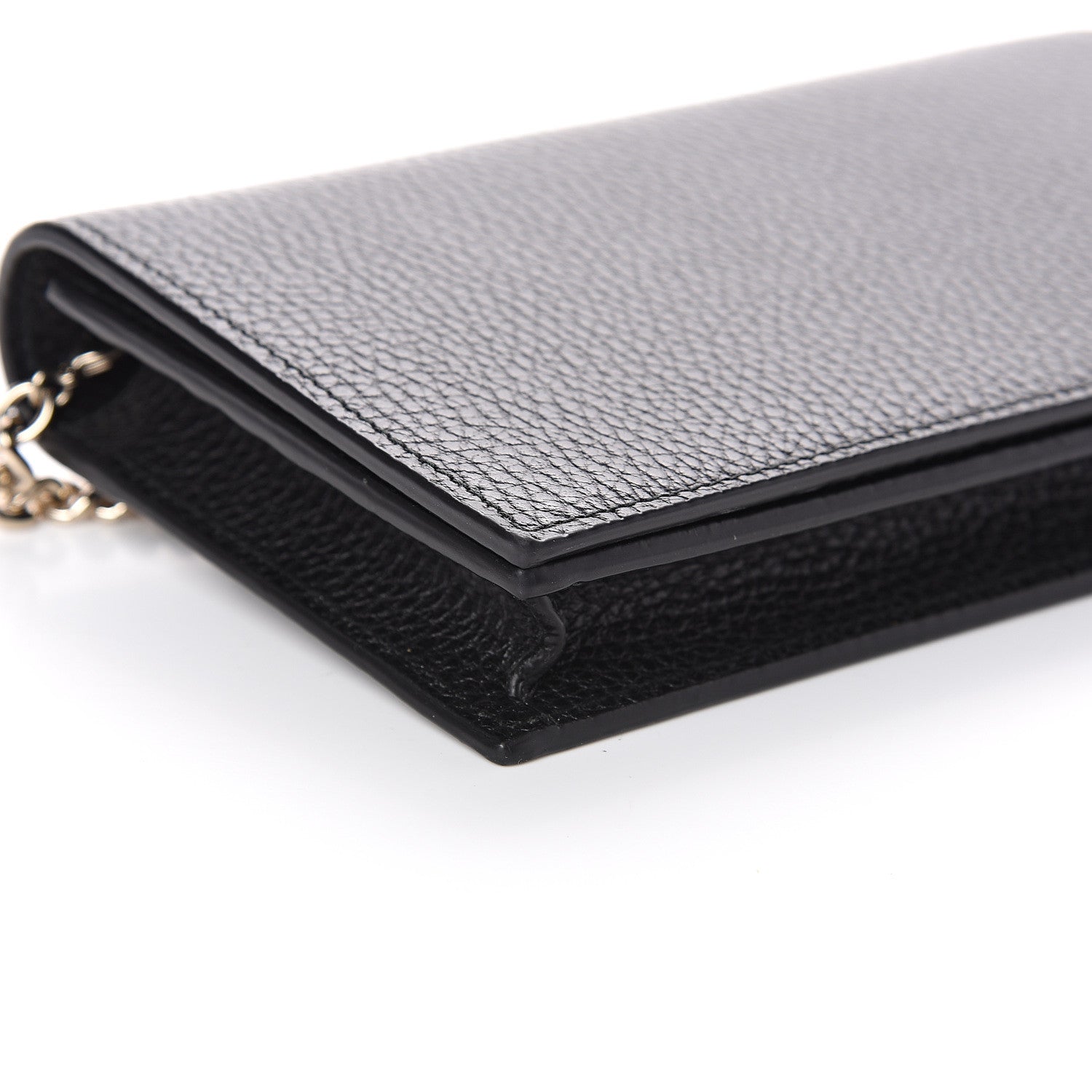 Gucci Dollar Calfskin Medium Betty Chain Wallet Black 6 of 7