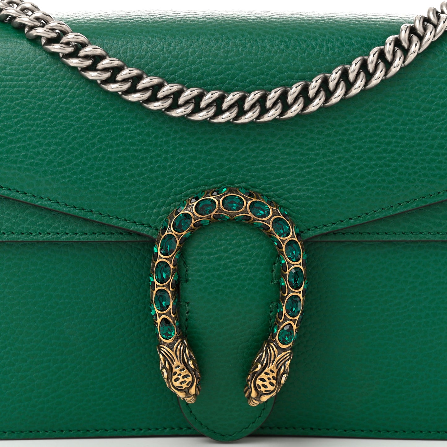 Pebbled Calfskin Small Dionysus Shoulder Bag Emerald