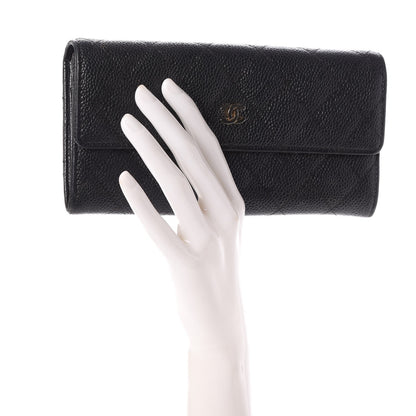Chanel Caviar Quilted Large Gusset Flap Wallet Black 2 of 16