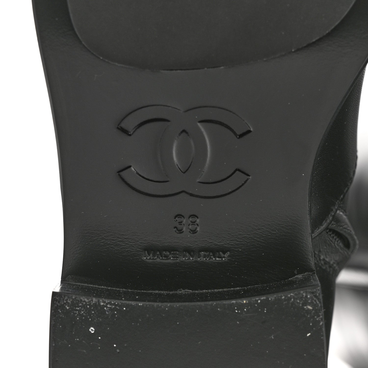Chanel Calfskin Chain High Boots 38 Black 7 of 9