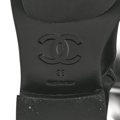 Chanel Calfskin Chain High Boots 38 Black 7 of 9