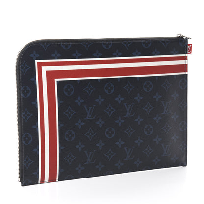 Louis Vuitton Monogram Cobalt Striped Pochette Jour GM 3 of 7