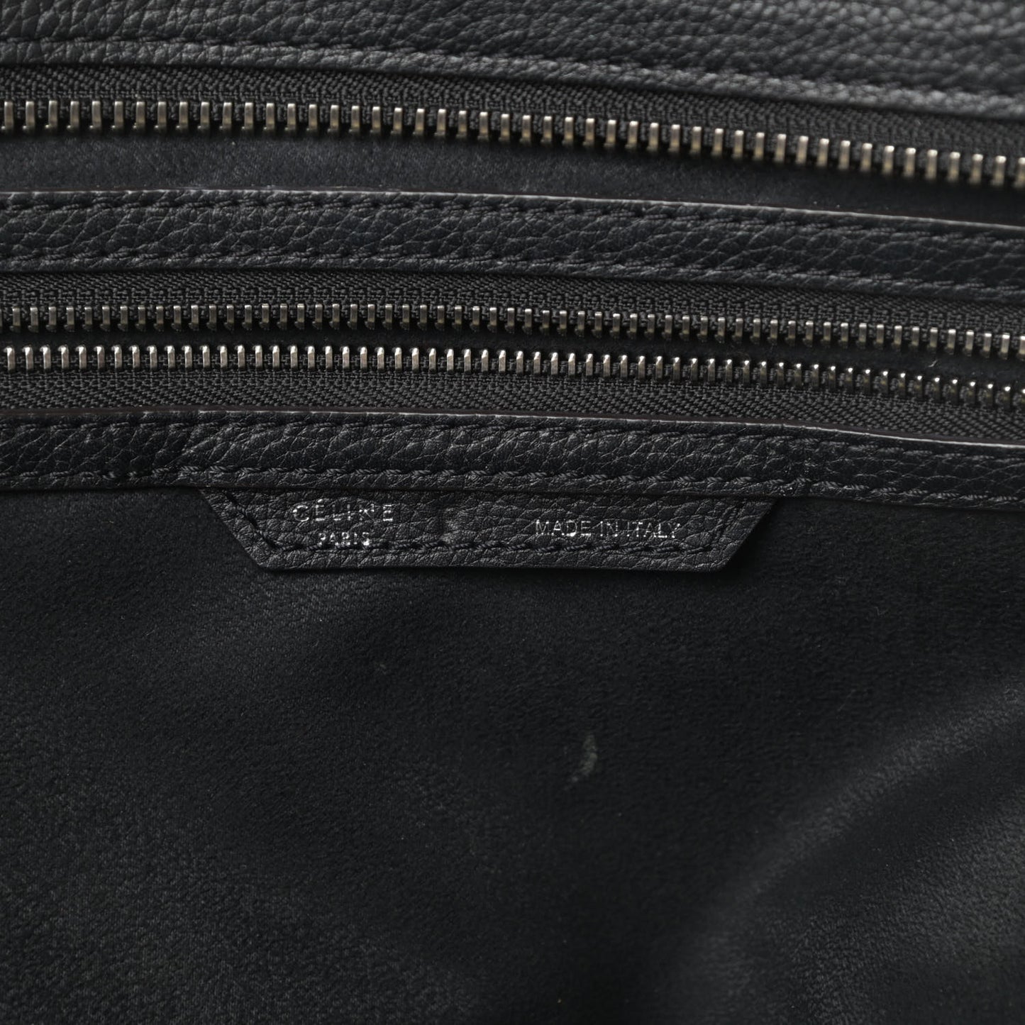 Drummed Calfskin Shoulder Luggage Black