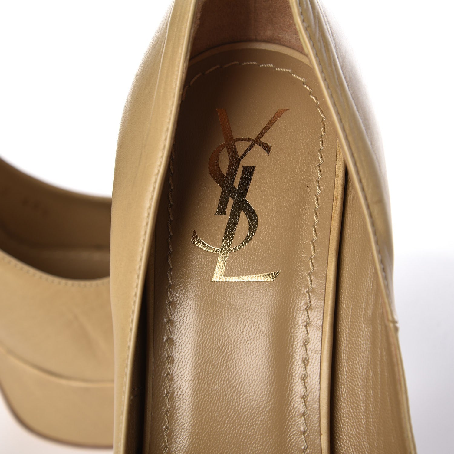 Saint Laurent Calfskin Palais 105 Pumps 40.5 Beige 5 of 10