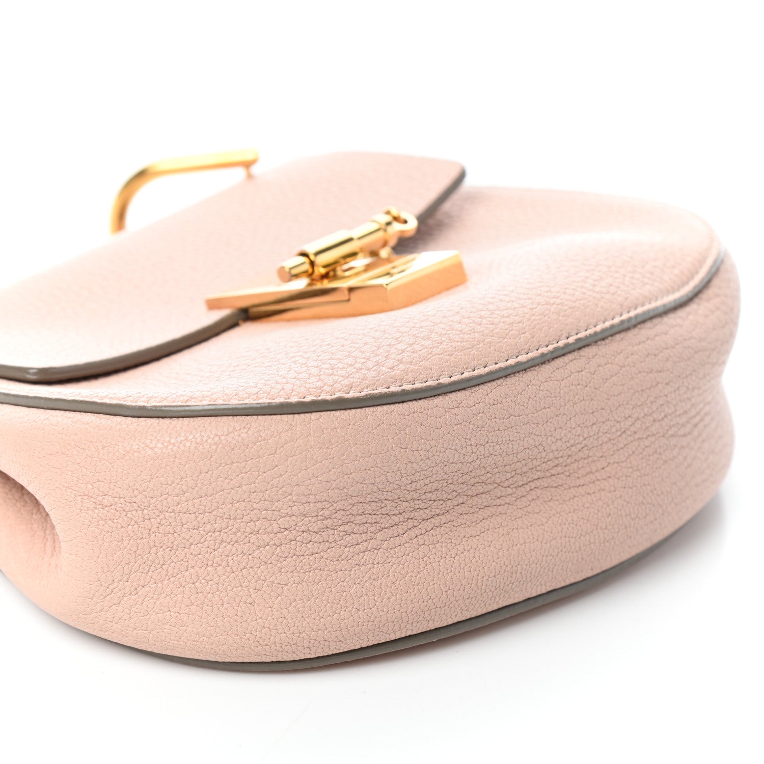Chloe Grained Lambskin Mini Drew Shoulder Bag Cement Pink 7 of 8