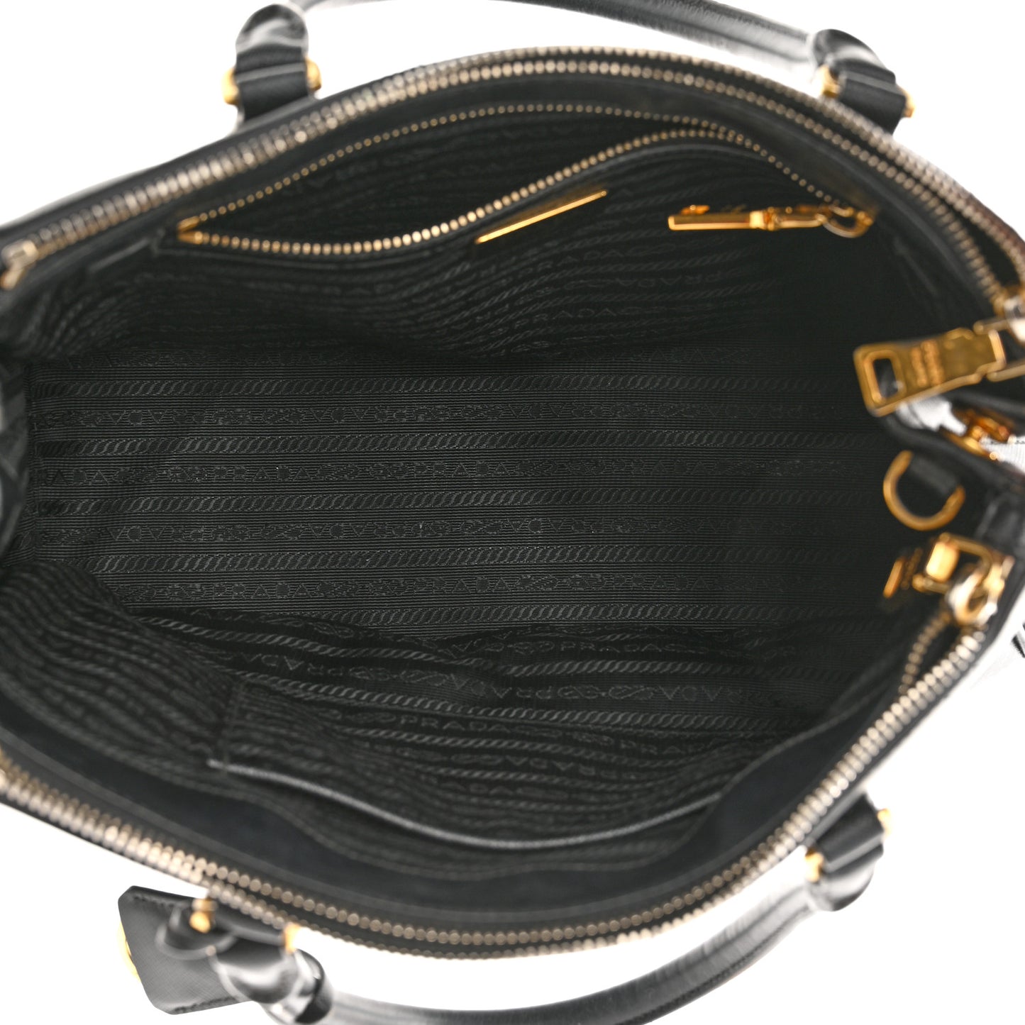 Saffiano Small Galleria Double Zip Tote Black