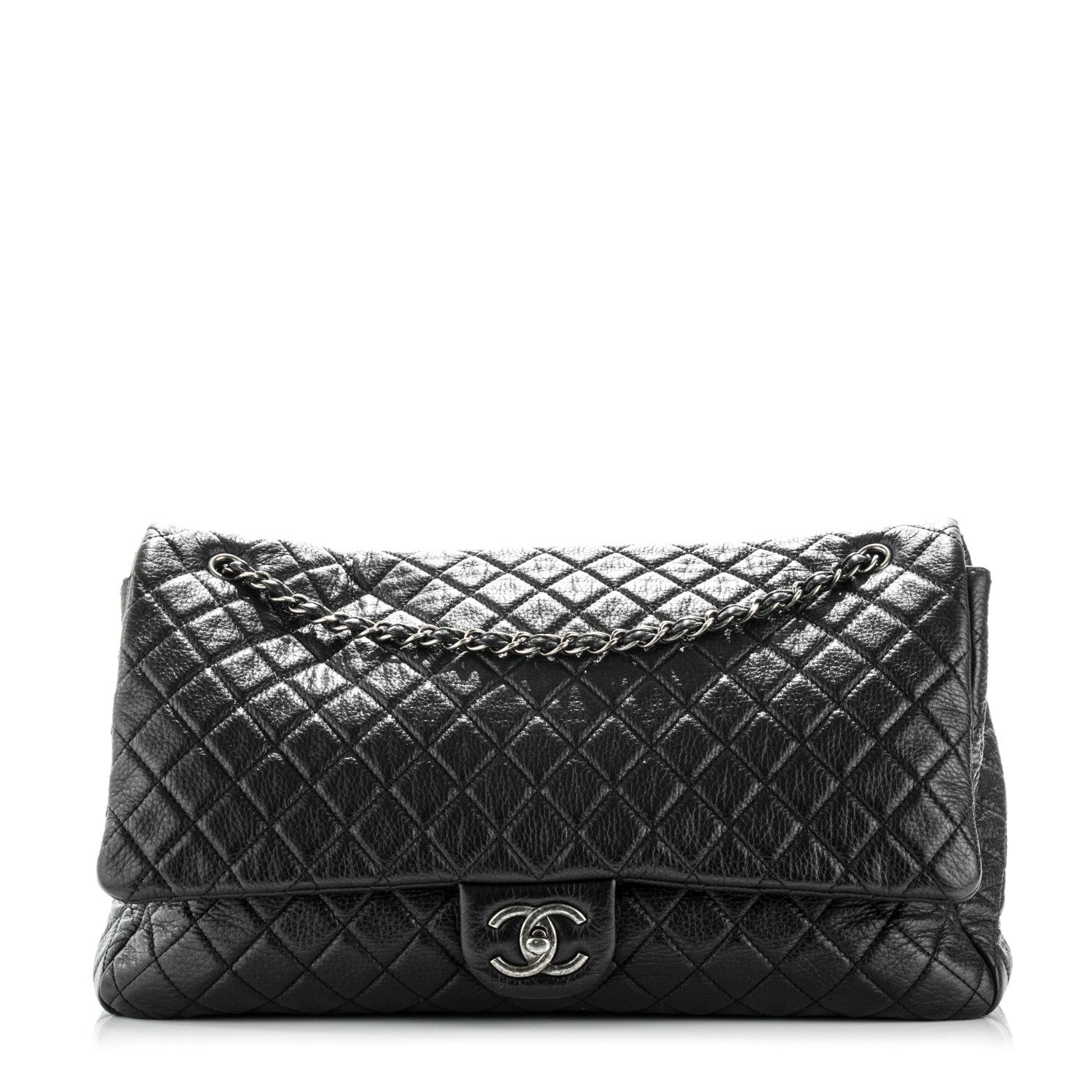 Chanel Calfskin Quilted XXL Travel Flap Bag Black 1 of 7