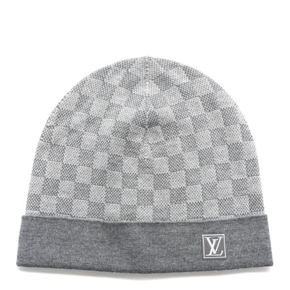 Louis Vuitton Wool Bonnet Petit Damier Beanie Hat Grey 1 of 5