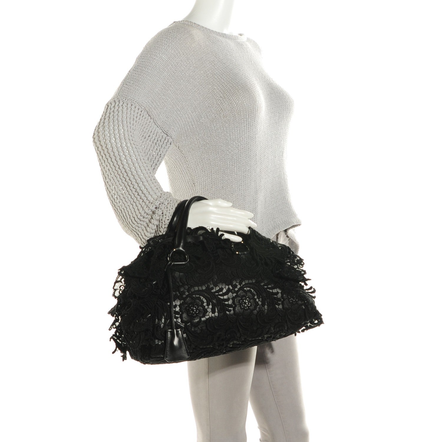 Prada Lace Pizzo S Bowler Nero Black 2 of 9