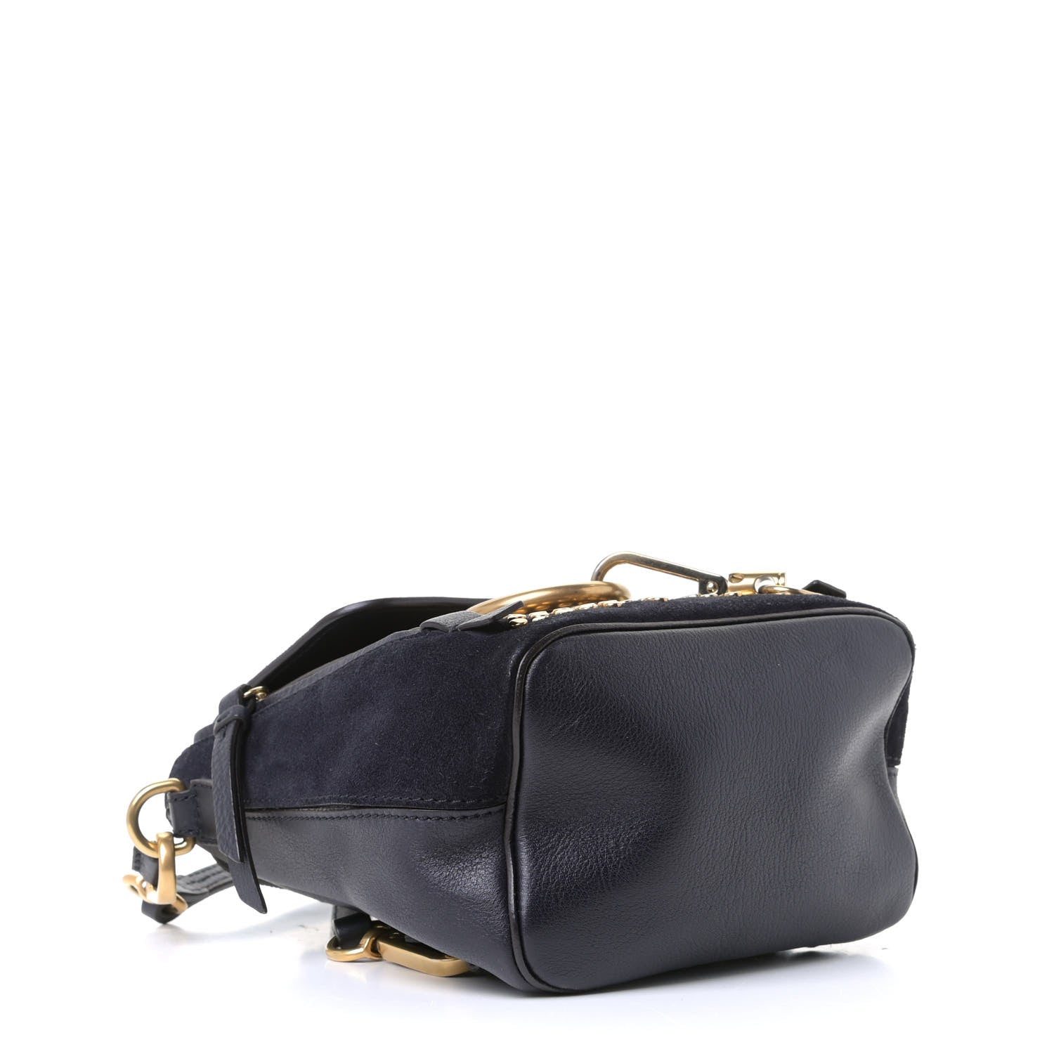 Chloe Suede Calfskin Studded Mini Faye Backpack Full Blue 7 of 12