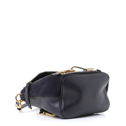 Chloe Suede Calfskin Studded Mini Faye Backpack Full Blue 7 of 12