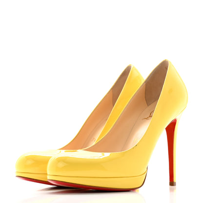 Christian Louboutin Patent New Simple 100 Pumps 37.5 Sun 3 of 8