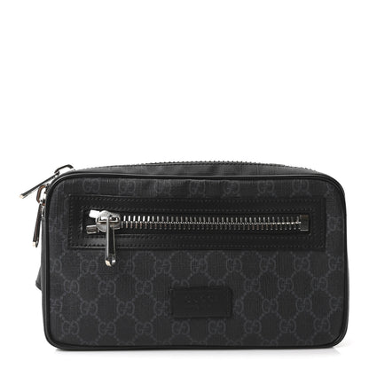 Gucci Soft GG Supreme Monogram Web Belt Bag Black Grey 1 of 9