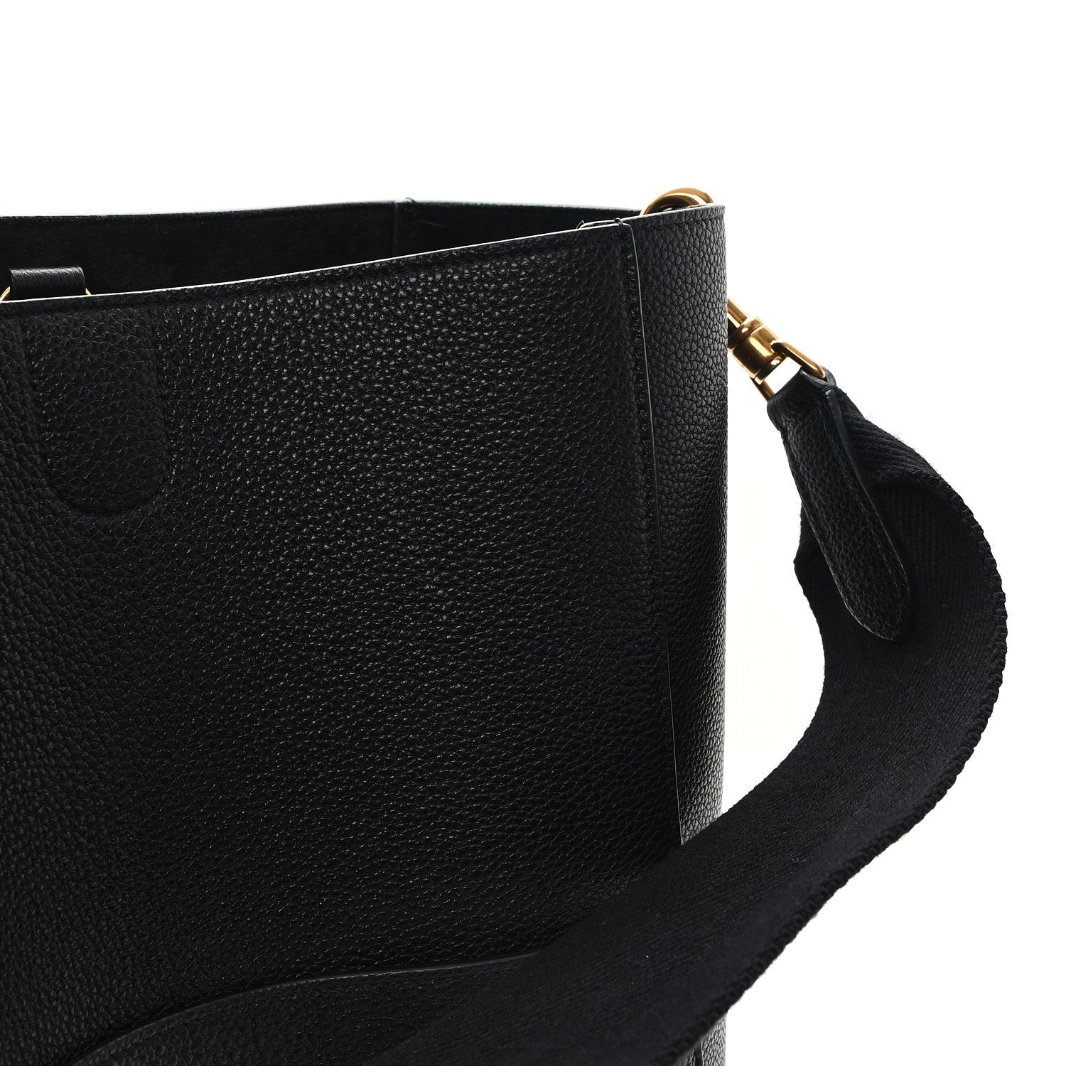 Celine Soft Grained Calfskin Sangle Bucket Bag Black 9 of 9