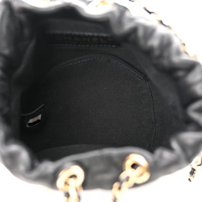 Chanel Lambskin Quilted Pearl Mini About Pearls Drawstring Bag Black 5 of 10