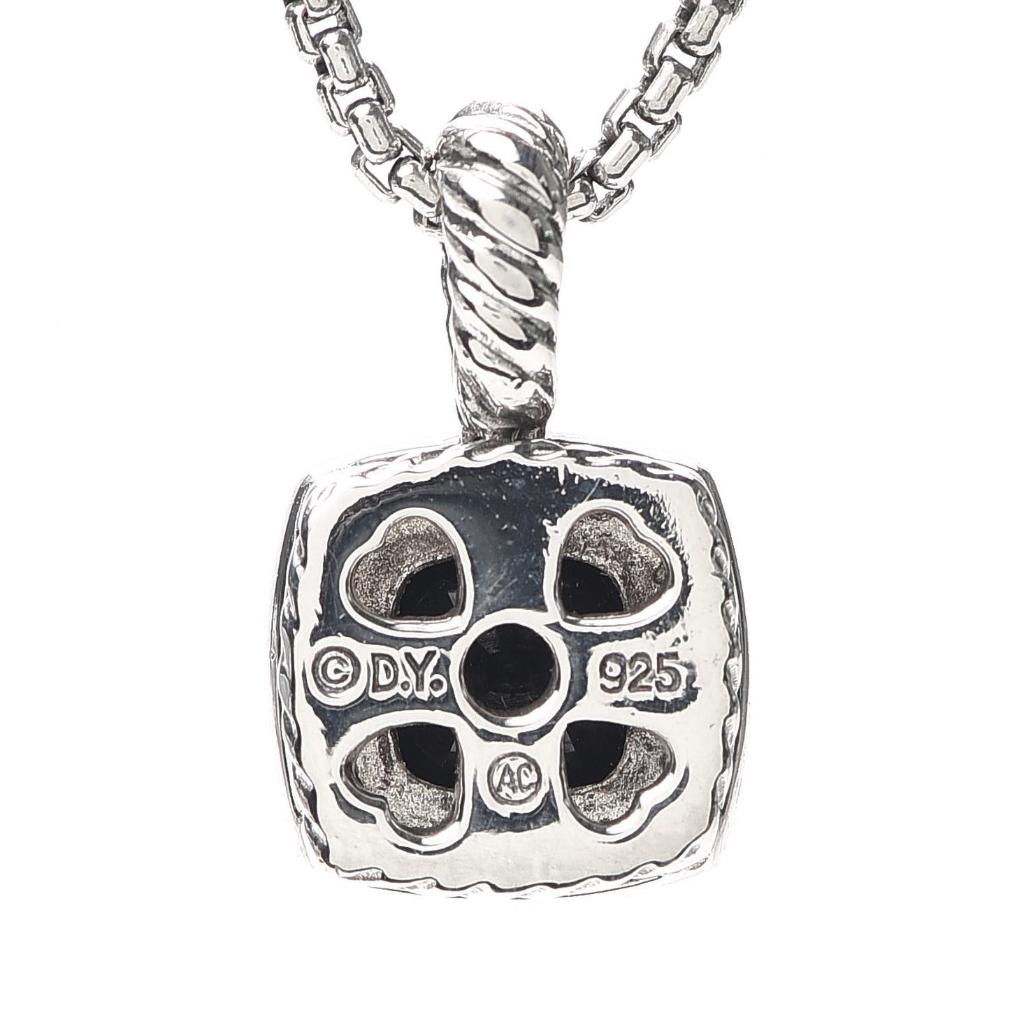 Sterling Silver Diamond Black Onyx 7mm Petite Albion Necklace
