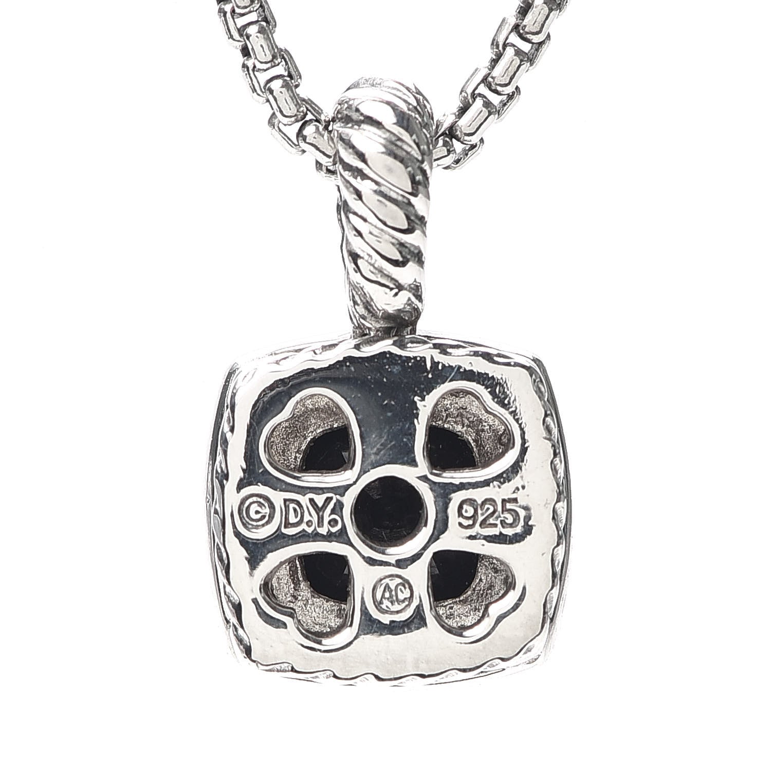 David Yurman Sterling Silver Diamond Black Onyx 7mm Petite Albion Necklace 5 of 5