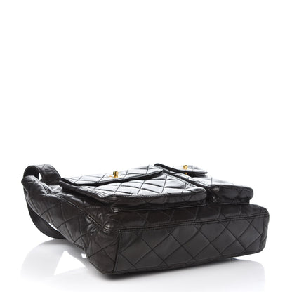 Chanel Lambskin Quilted Double Pocket Tote Black 4 of 8