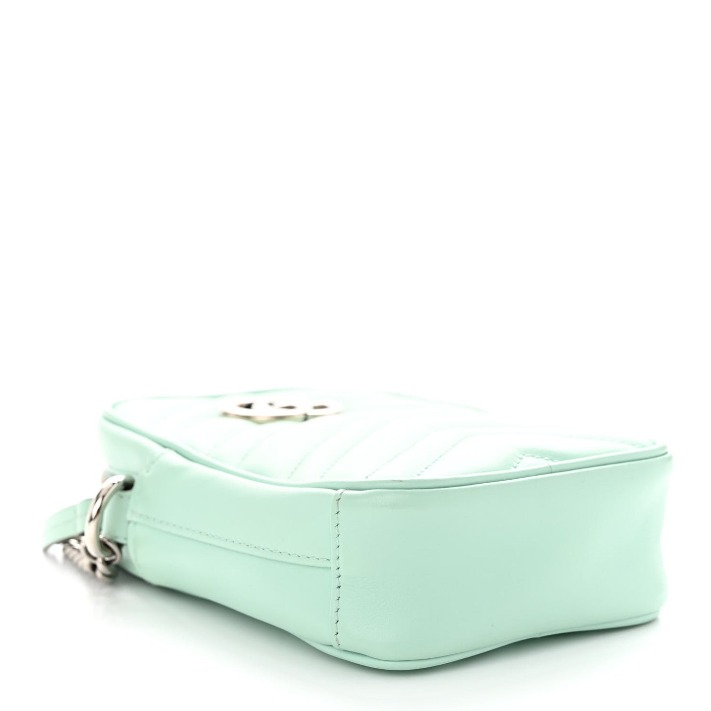 Calfskin Matelasse Mini GG Marmont Crossbody Bag Water Green