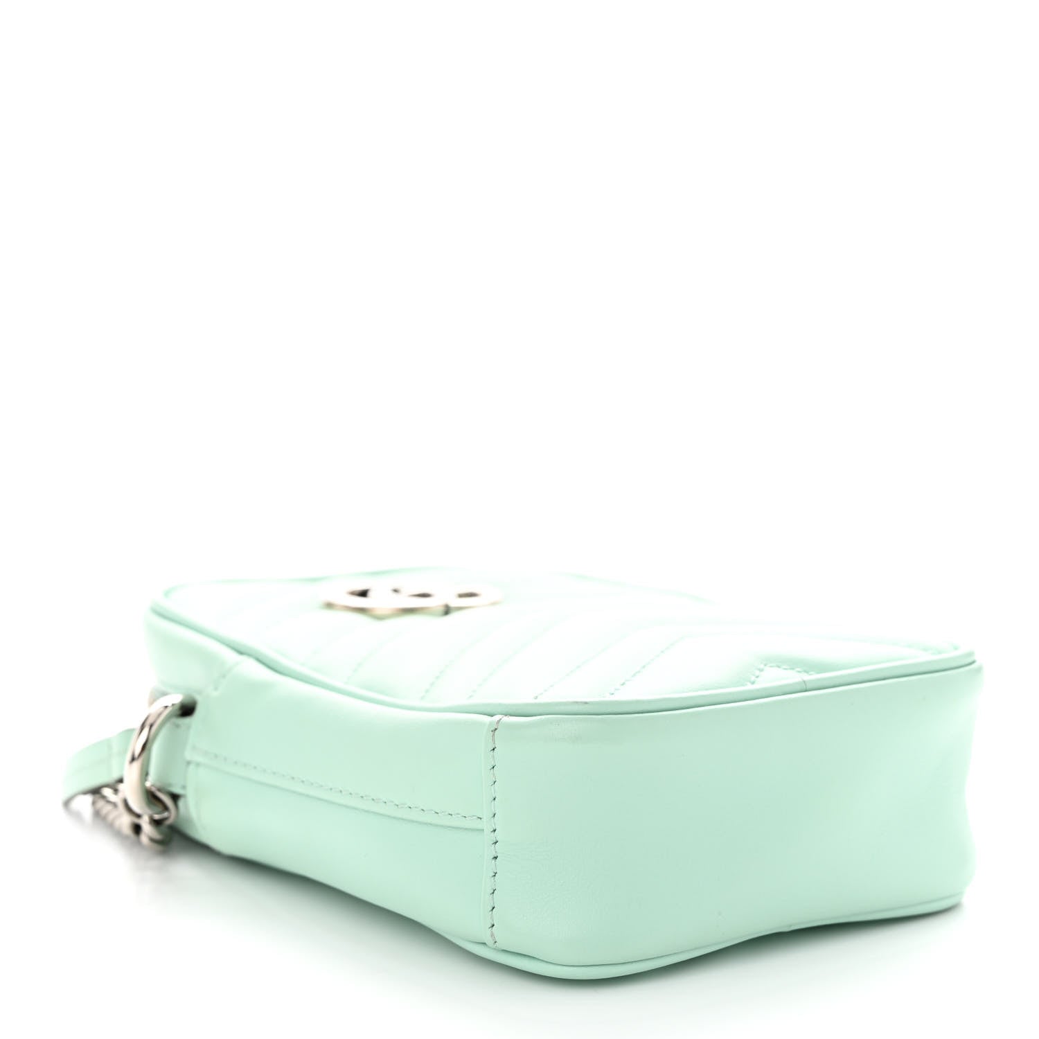 Gucci Calfskin Matelasse Mini GG Marmont Crossbody Bag Water Green 4 of 10