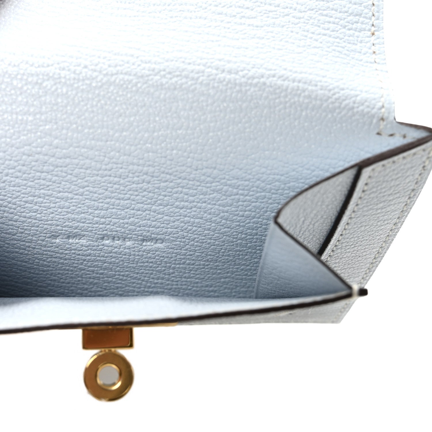 Hermes Chevre Mysore Kelly Pocket Compact Wallet Bleu Brume