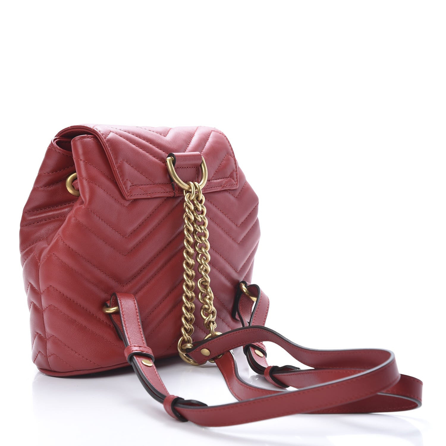 Gucci Calfskin Matelasse GG Marmont Flap Backpack Hibiscus Red 2 of 11