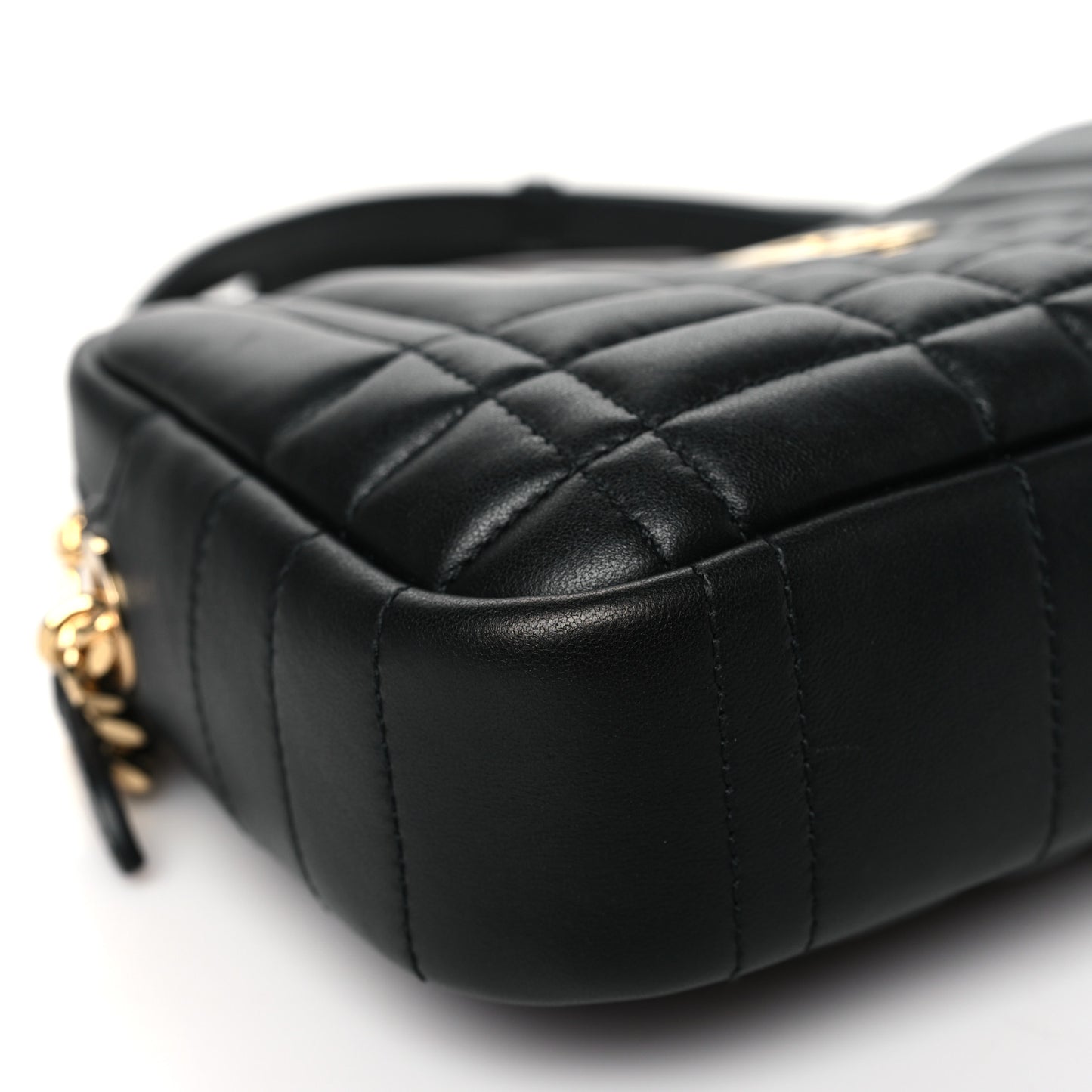 Calfskin Quilted Small Lola Camera Bag Black