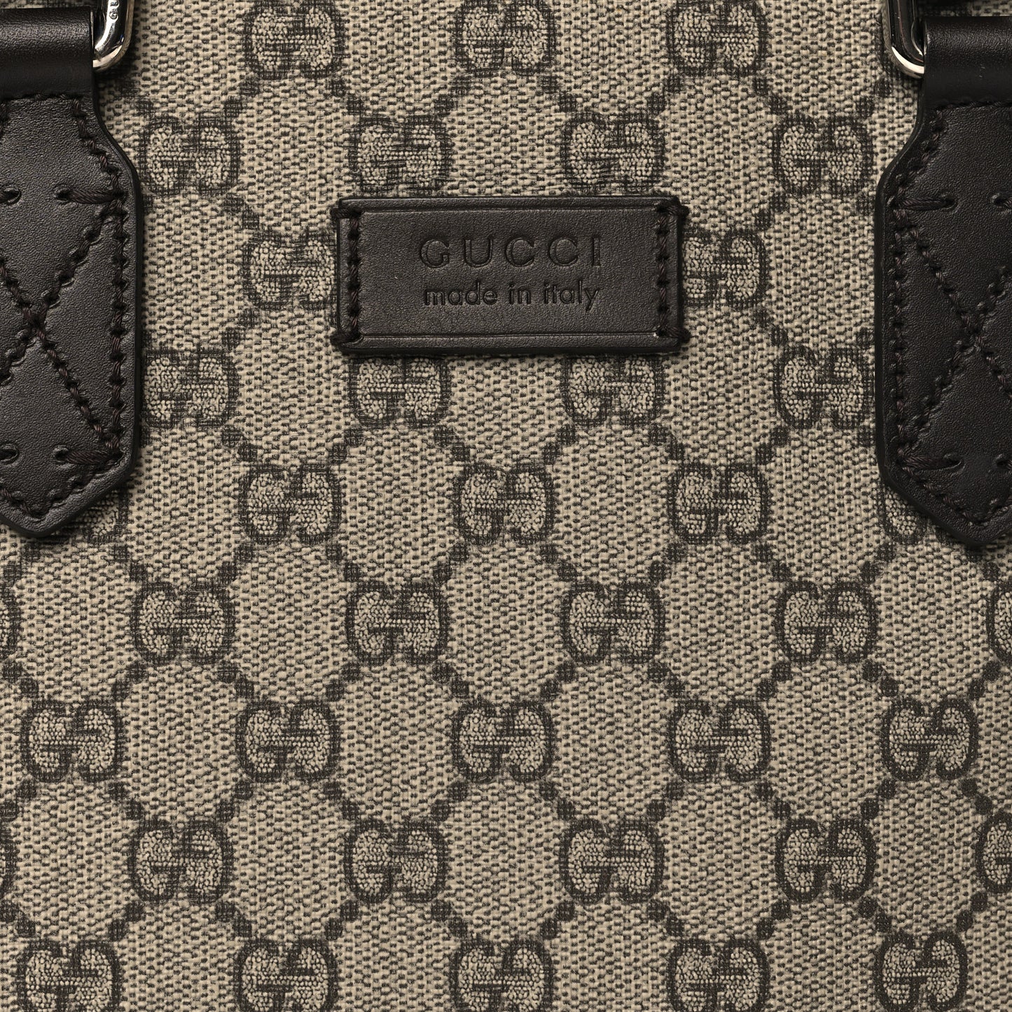 GG Supreme Monogram Small Zippered Tote Dark Brown