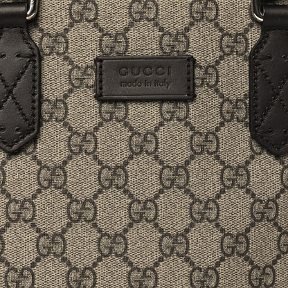 Gucci GG Supreme Monogram Small Zippered Tote Dark Brown 8 of 10