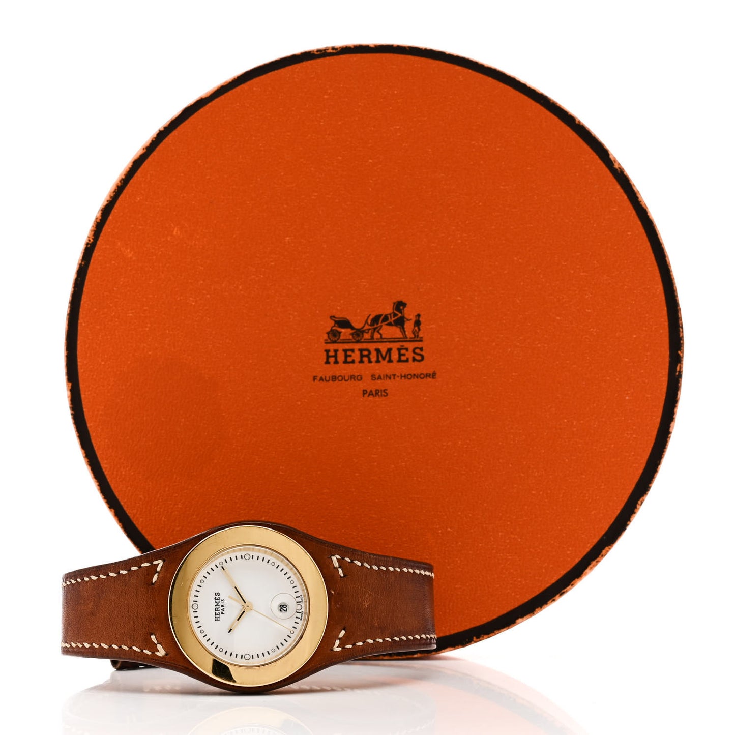 Stainless Steel Barenia 30mm Harnais Quartz Watch Fauve