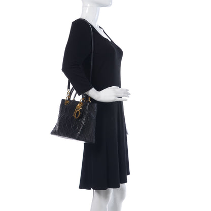 Christian Dior Lambskin Cannage Medium Lady Dior Black 2 of 14