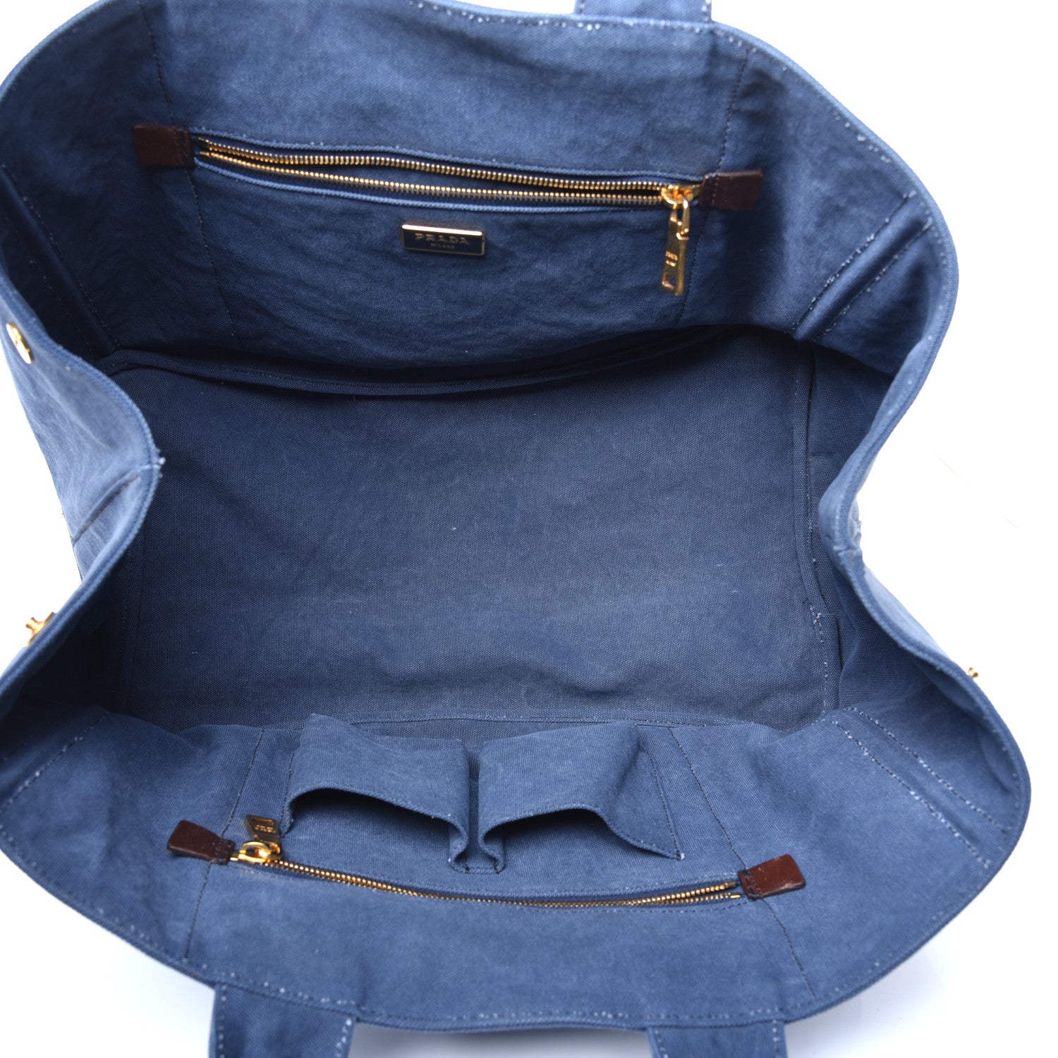Prada Canvas Canapa Logo Tote Blue 5 of 9