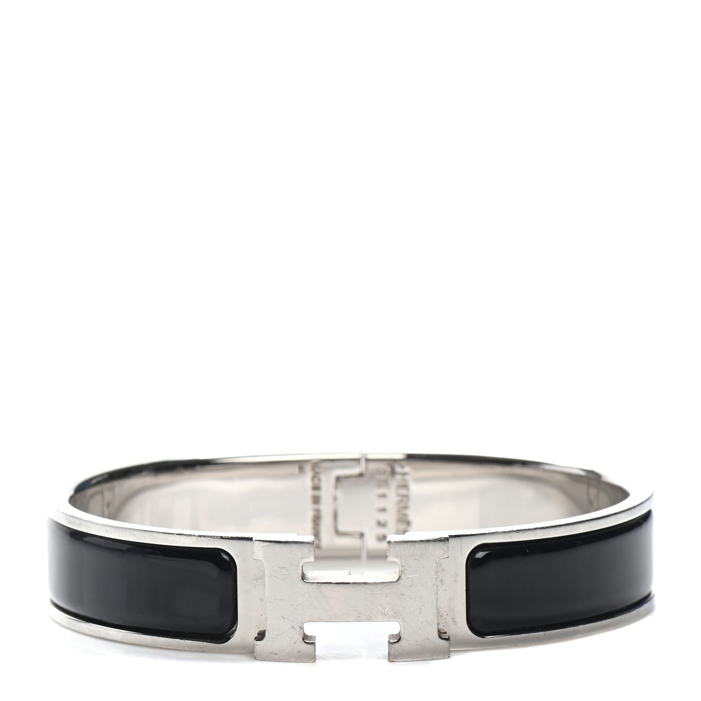 Enamel Narrow Clic Clac H Bracelet PM Black