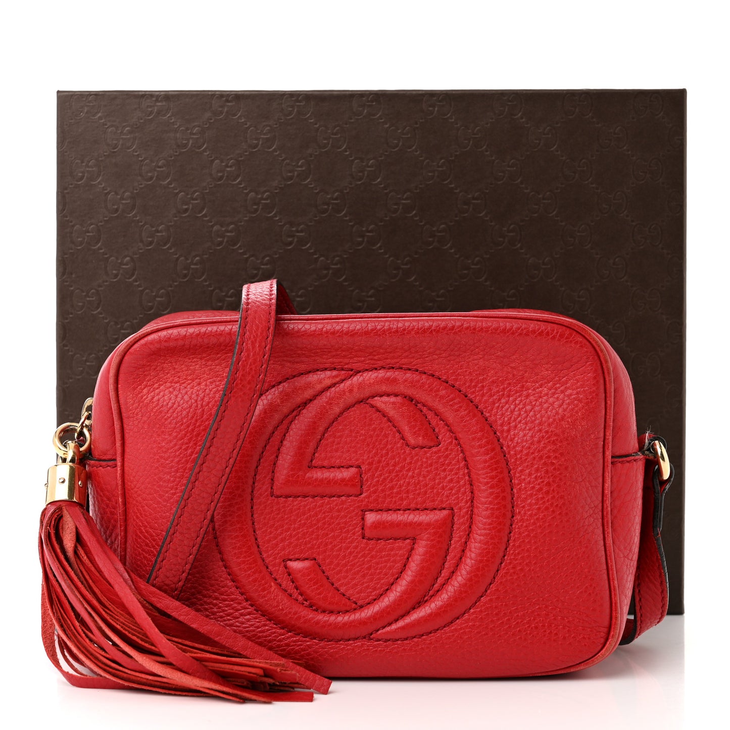 Pebbled Calfskin Small Soho Disco Bag Tabasco Red