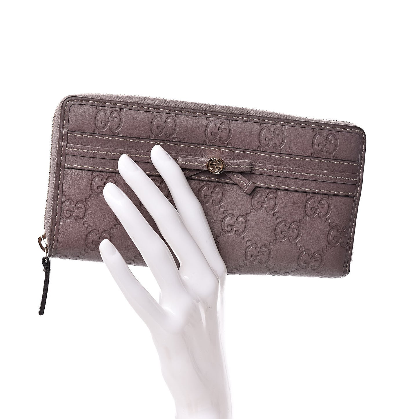 Guccissima Princy Zip Around Wallet Purple