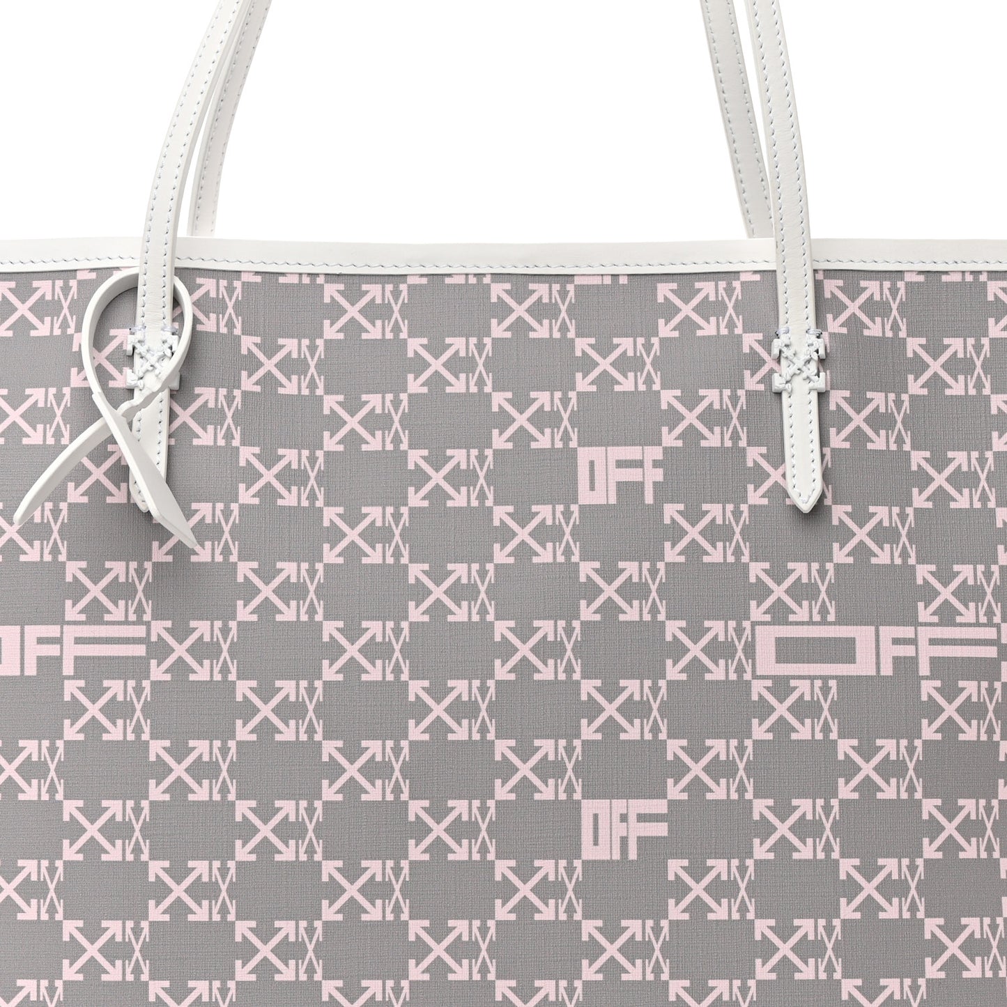 Coated Canvas Arrow Print Day Off Tote Bag White