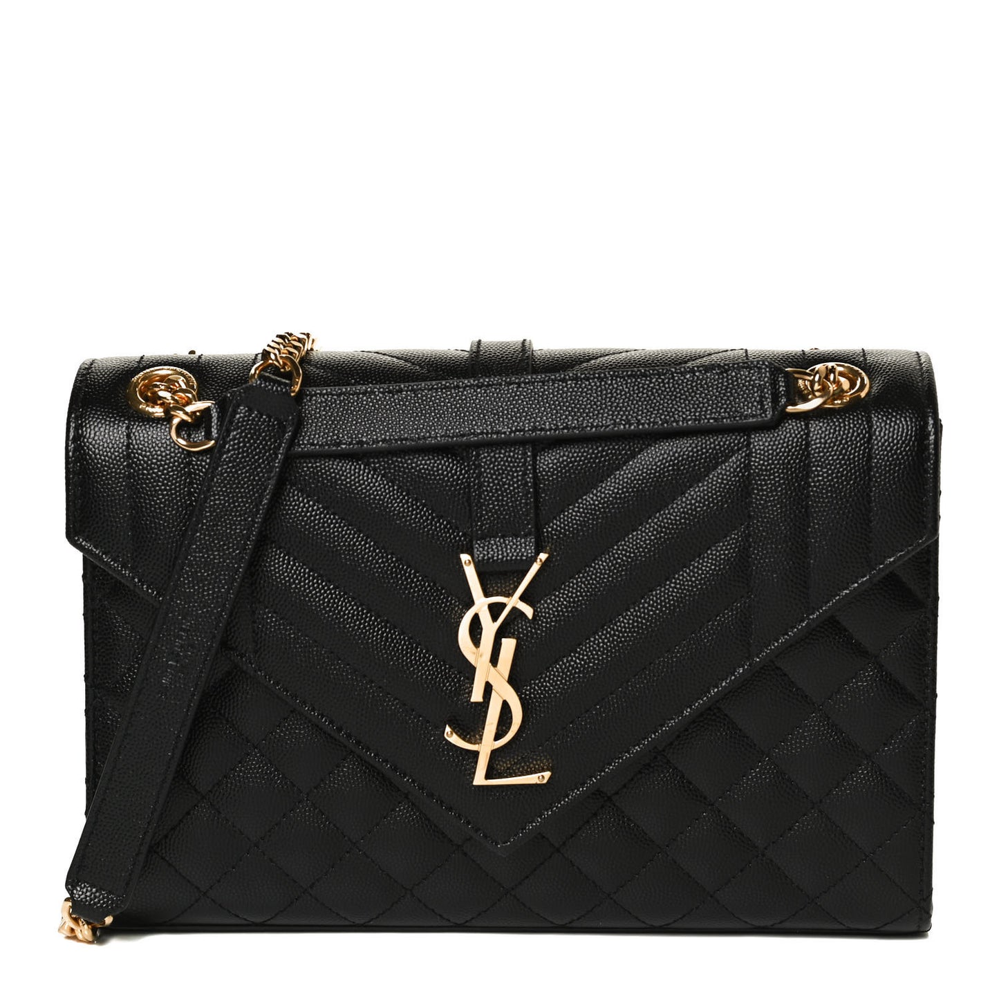 Grain De Poudre Textured Mixed Matelasse Triquilt Medium Monogram Satchel Black