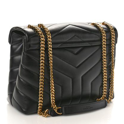 Saint Laurent SAINT LAURENT Calfskin Y Quilted Monogram Small Loulou Chain Satchel Black 2 of 8