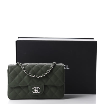 Chanel Caviar Quilted Mini Rectangular Flap Dark Green 11 of 11