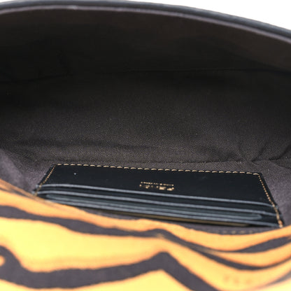 Fendi Canvas Chinese New Year Tiger Embroidered Mini Baguette Black Dark Yellow 5 of 11