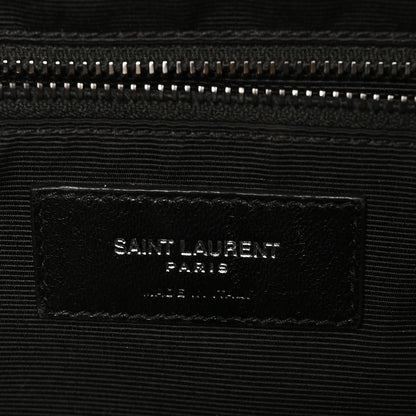 Saint Laurent Grain De Poudre Textured Mixed Matelasse Large Triquilt Monogram Monochrome Satchel Black 5 of 9
