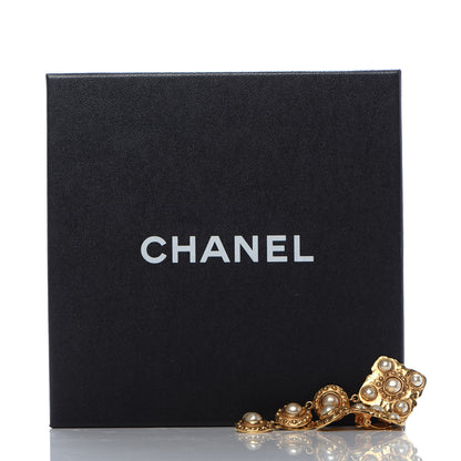 Chanel Pearl CC Drop Clip On Earrings Gold 5 of 5