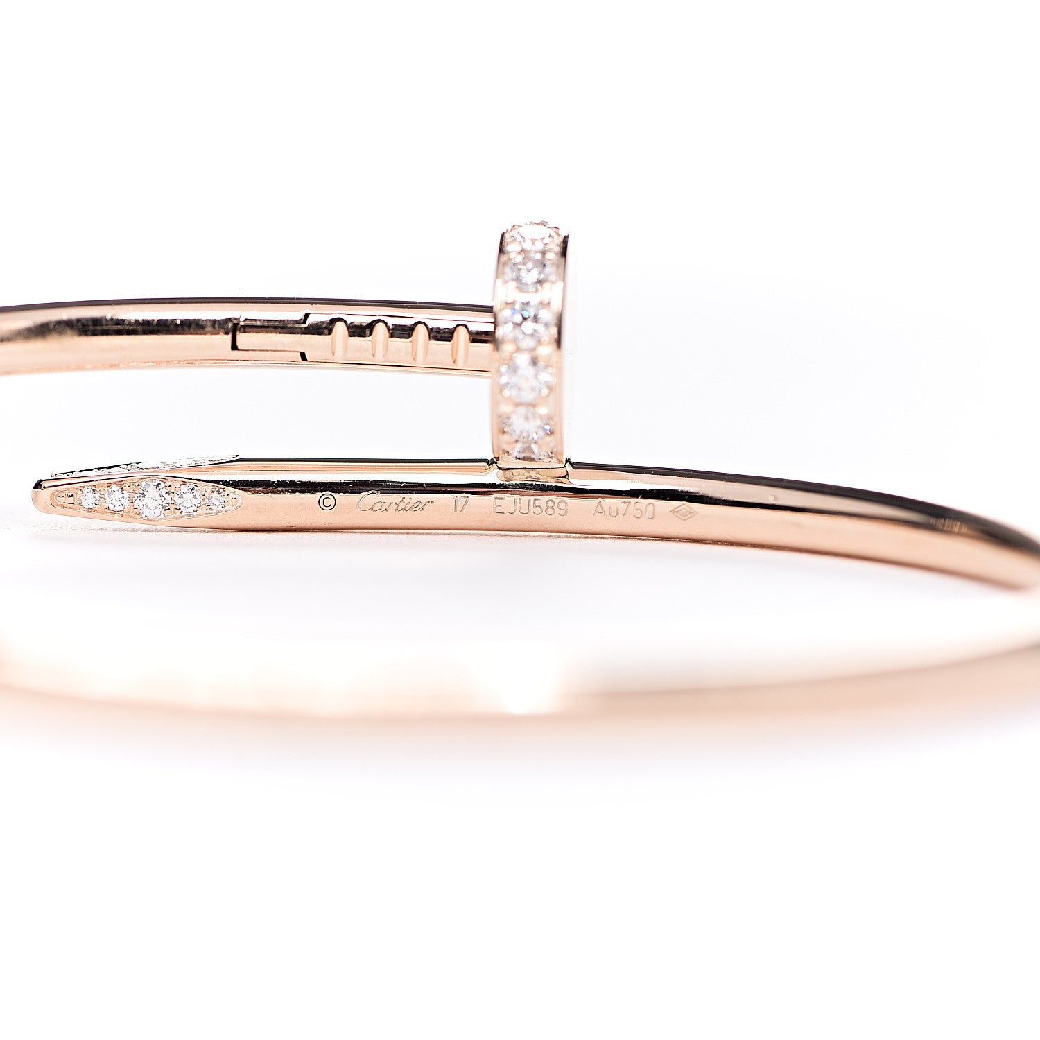 Cartier 18K Pink Gold Diamond Juste Un Clou Bracelet 17 3 of 3
