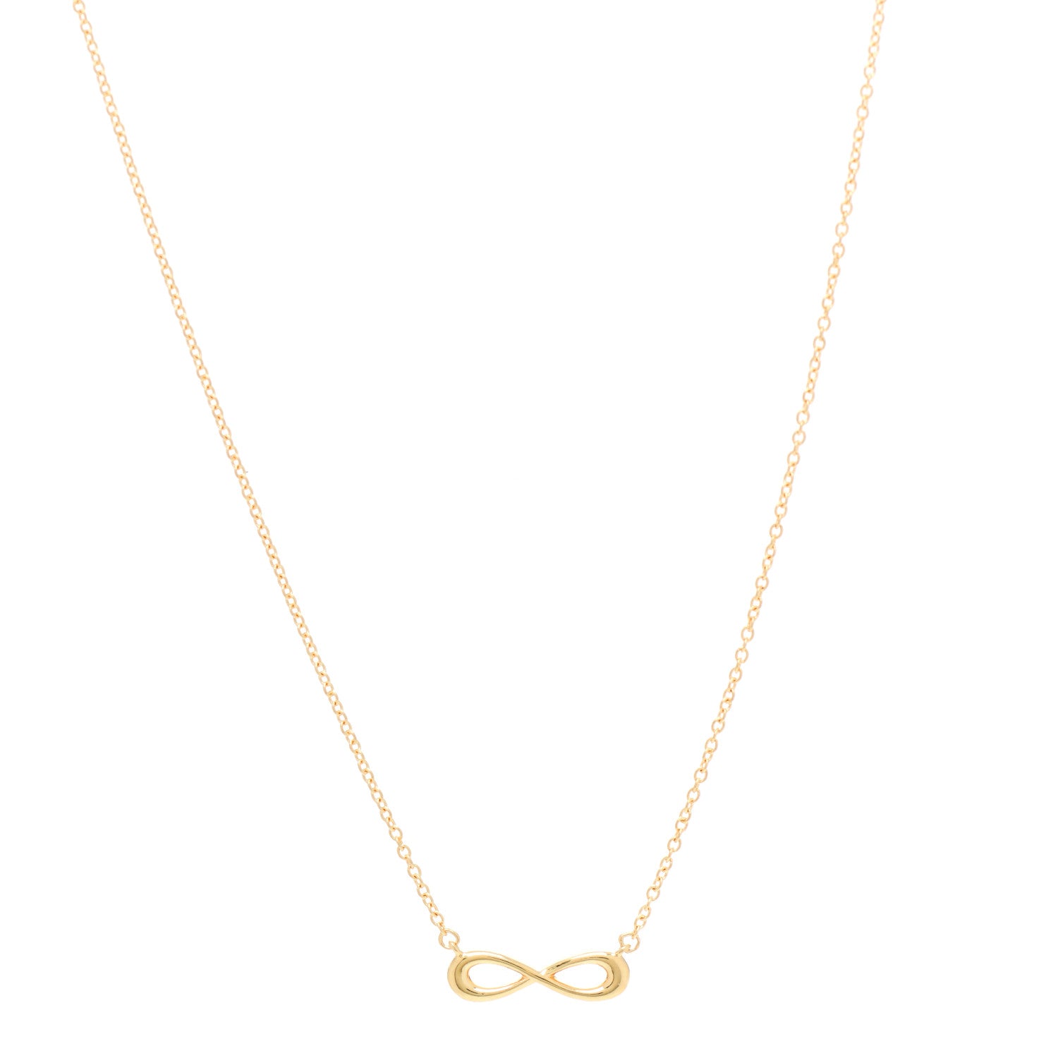 Tiffany 18K Yellow Gold Infinity Pendant Necklace 1 of 6