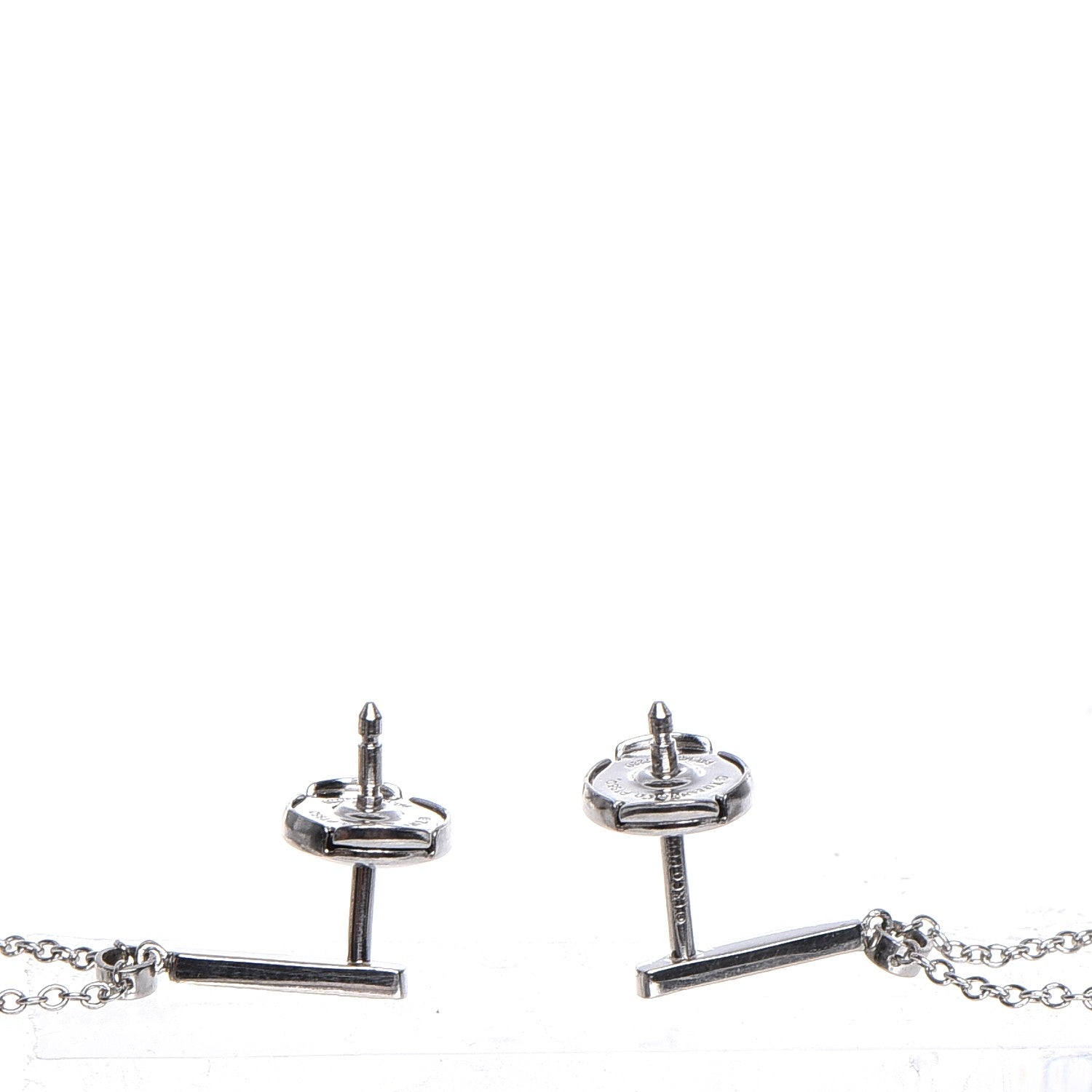 Tiffany Platinum Diamond Voile Drop Earrings 6 of 9