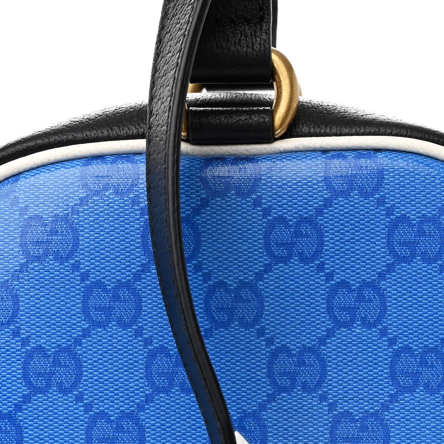 Gucci X ADIDAS Crystal Vintage Monogram Textured Dollar Calfskin Web Trefoil Logo Bag Bright Splash Off White Black 8 of 11