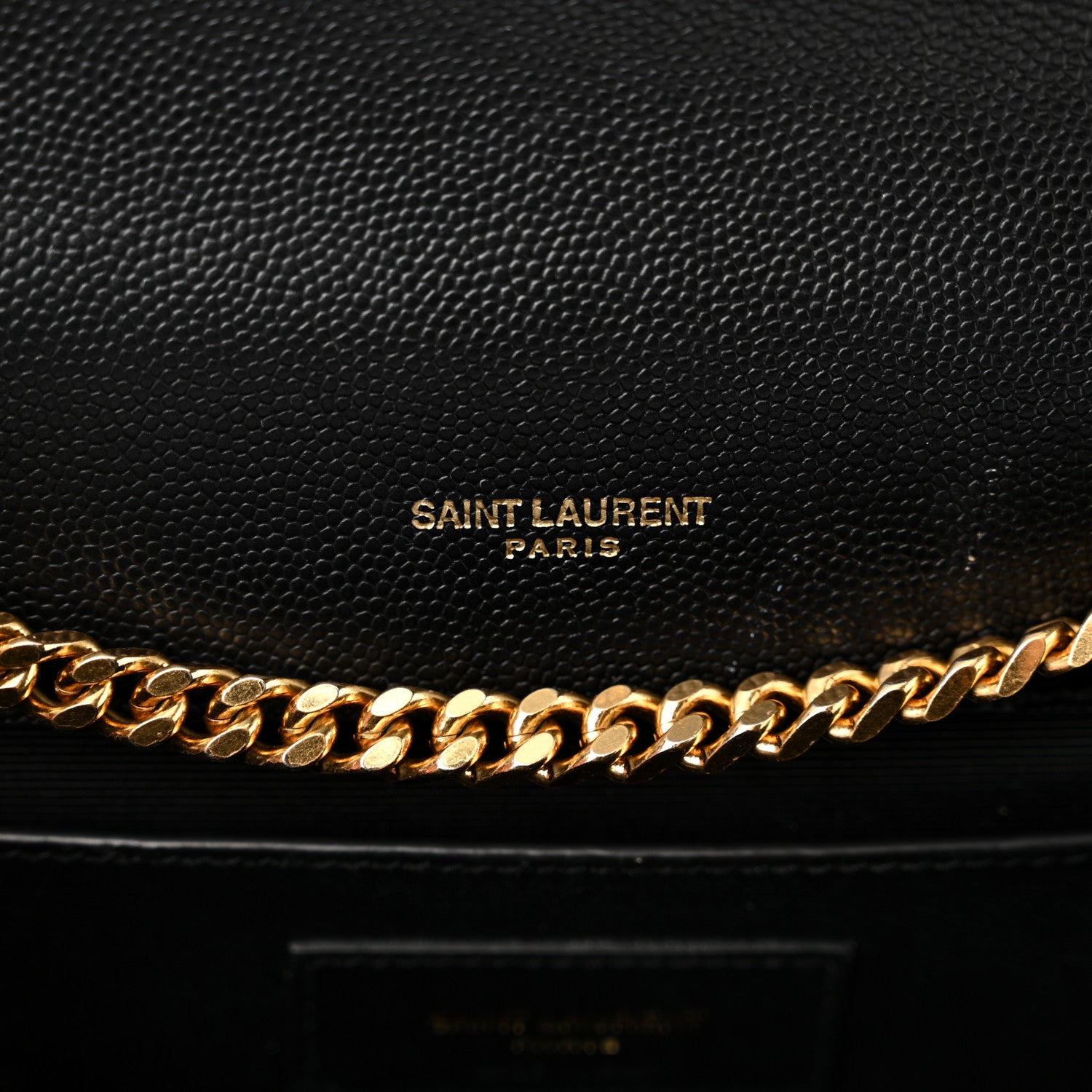 Saint Laurent Grain De Poudre Classic Monogram Kate Tassel Chain Wallet Black 6 of 12